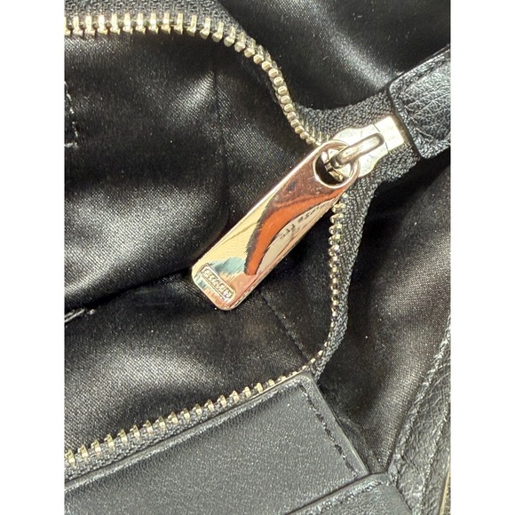 Coach Black Leather Tote Bag Designer Handbag Purse Carryall Business‎ - Picture 14 of 16